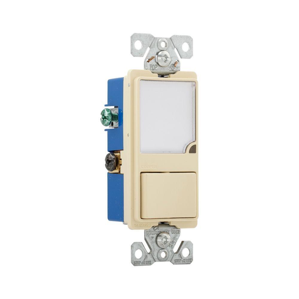 EATON Patrol™ 7738V-BOX Combination Dimmable Heavy Duty Wallbox Night Light With Switch, 120 VAC, 15 A, 1 W