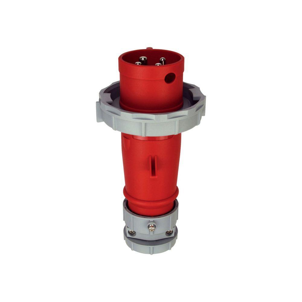 EATON Arrow Hart® AH432P3W Industrial Pin and Sleeve Plug, 380/440 VAC, 32 A, 3 Poles, 4 Wires, Red