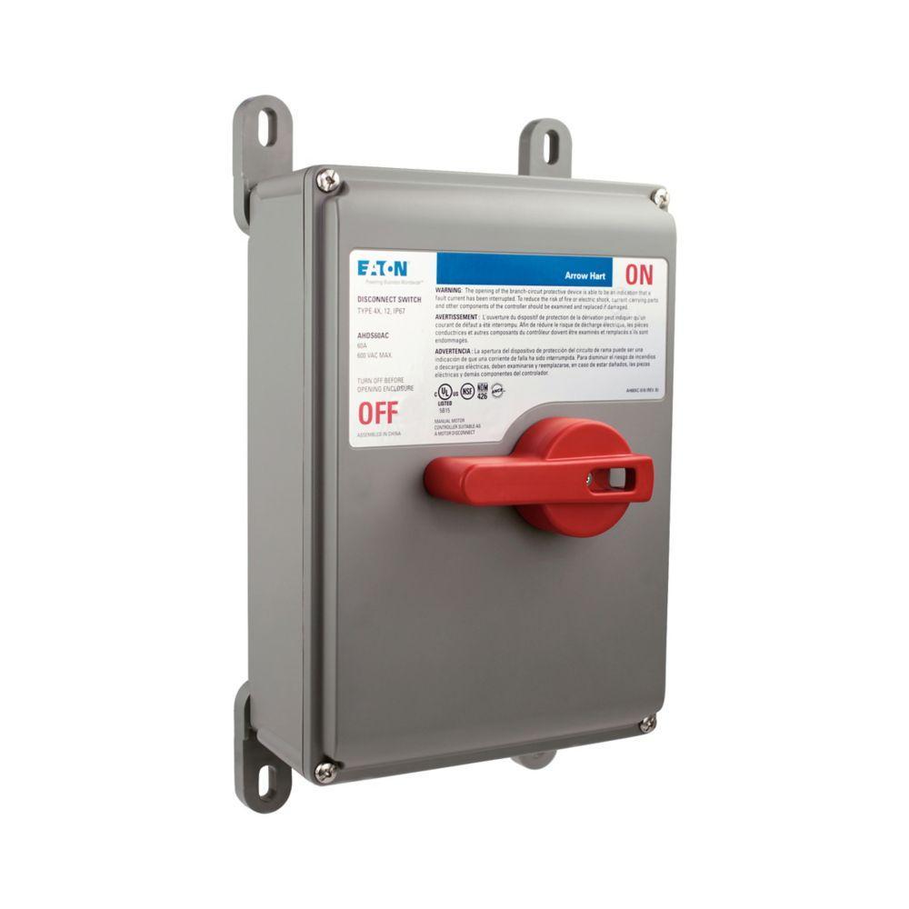 EATON Arrow Hart® AHDS60RS Industrial Replacement Switch, For Use With 60 A Non-Fused Manual Motor Control Disconnect Switch, Thermoplastic