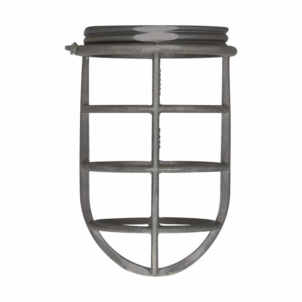 Crouse-Hinds Vaporgard® V911 Heat-Resistant Light Fixture Guard, 6-3/4 in L, For Use With V Series Incandescent Luminaire, Copper-Free Aluminum, Clear
