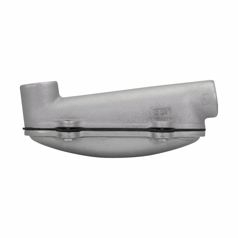 Crouse-Hinds Condulet® LBD6600 Type LBD Conduit Body With Cover, Neoprene Gasket, 2 in Hub, Mogul Form, 84 cu-in Capacity, Feraloy Iron Alloy, Electro-Galvanized/Aluminum Acrylic Painted