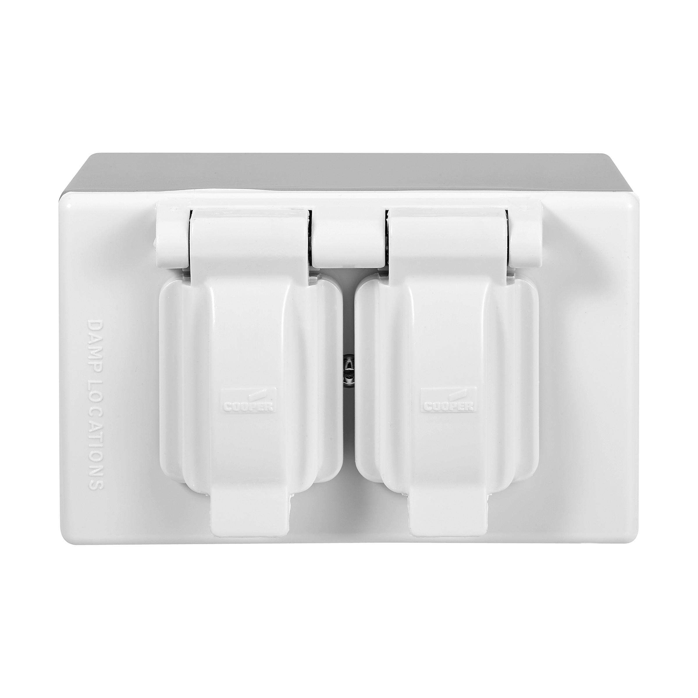 Eaton Wiring Devices S1984TWR-W Duplex Receptacle Weatherproof Cover Kit, Plastic