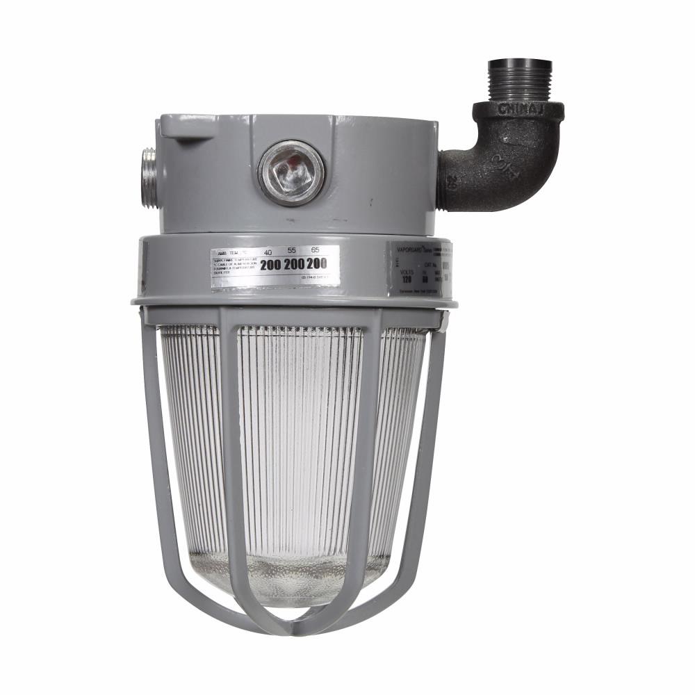 Crouse-Hinds Vaporgard® VXHF22GP Heat Impact-Resistant Light Fixture With Globe, Guard,) PS25 Incandescent Lamp, Epoxy Powder Coated Housing