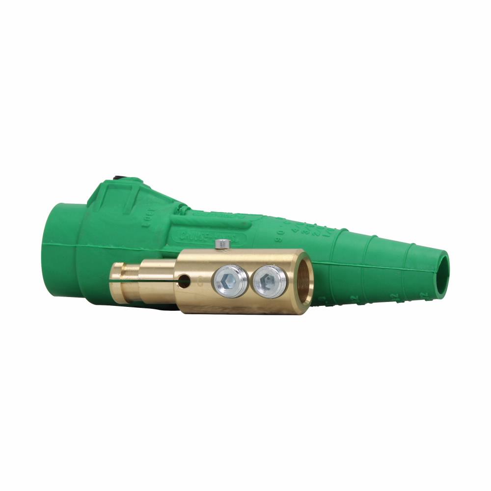 Crouse-Hinds Cam-Lok™ E-Z1018-8362 J/E-Z1016 Series 1-Pole Non-Vulcanized Male Plug, 600 VAC/VDC, 400 A, 2/0 to 4/0 AWG Wire, Double Set Screw Connection, NEMA 3R NEMA Rating