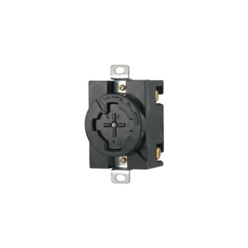 EATON Arrow Hart™ Power-Lock 20403N Single Locking Receptacle, 600 VAC, 30 A, 3 Poles, 4 Wires, Black