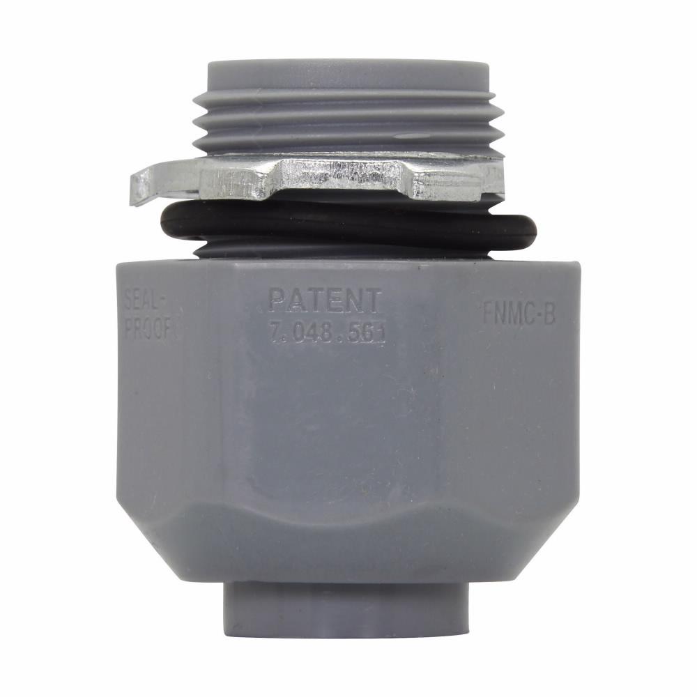 EATON LT50NMSCR LTNM Non-Metallic Straight Liquid Tight Conduit Connector, 1/2 in Trade, Nylon 6, Natural