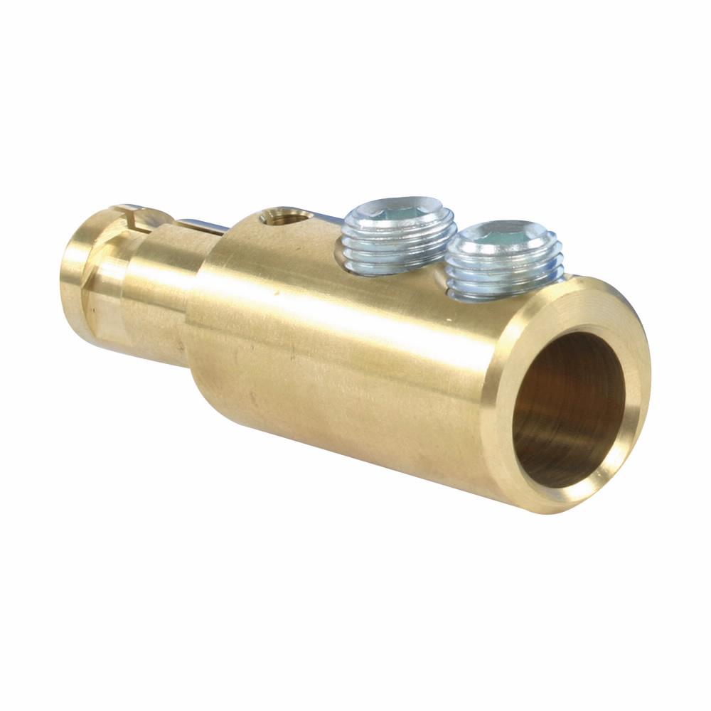 Crouse-Hinds Cam-Lok™ A200639-1 Plug Contact, For Use With EZ1016/E1016/EZ1018 Male Plug, 600 VAC/VDC, 400 A, 1-Pole, -40 to 105 deg C, 2/0 to 4/0 AWG Wire, Double Set Screw Connection, Brass, Brown