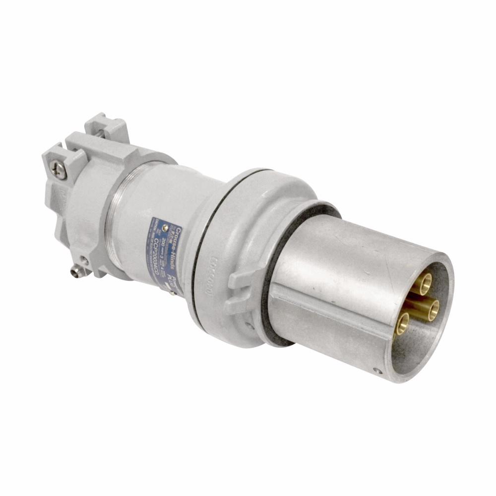 Crouse-Hinds PowerMate™ CCP20034CD Lockout Style 2 Pin and Sleeve Plug, 600/250 VAC/VDC, 200 A, 3 Poles, 3 Wires