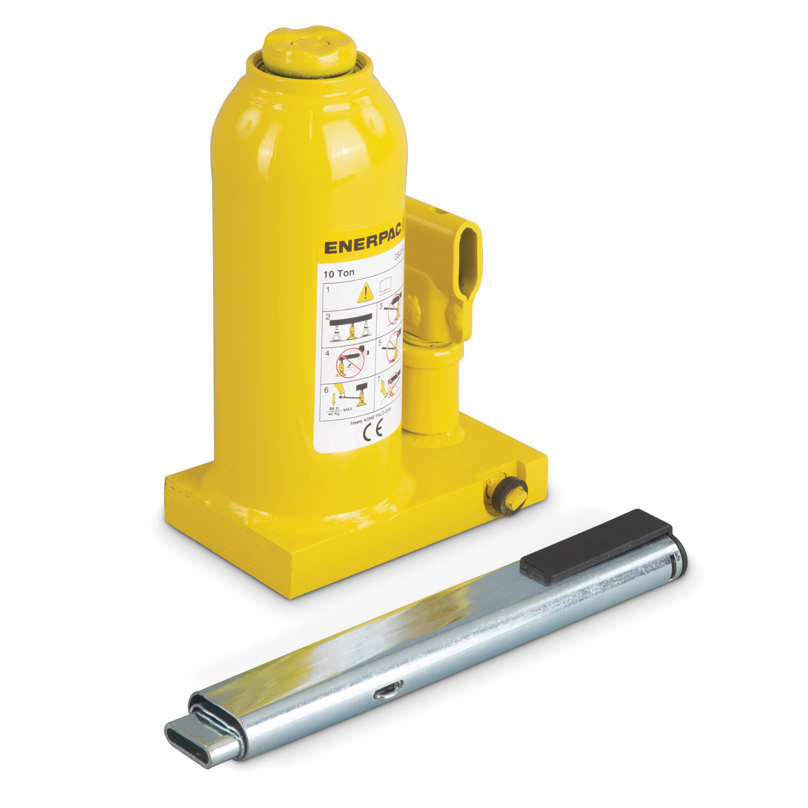 Enerpac® GBJ010A Hydraulic Bottle Jack, 11 ton Load, 8.62 in H Min, 17.48 in H Max, 5.91 in, 2.95 in L Screw