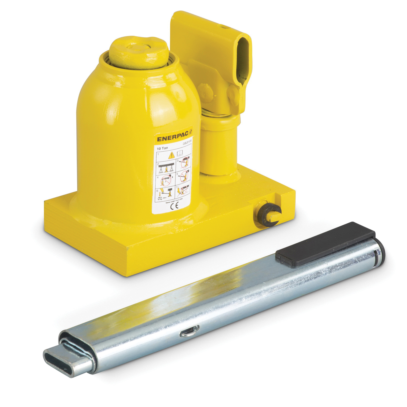 Enerpac® GBJ010SA Hydraulic Bottle Jack, 11 ton Load, 5.16 in H Min, 8.78 in H Max, 2.44 in, 1.18 in L Screw