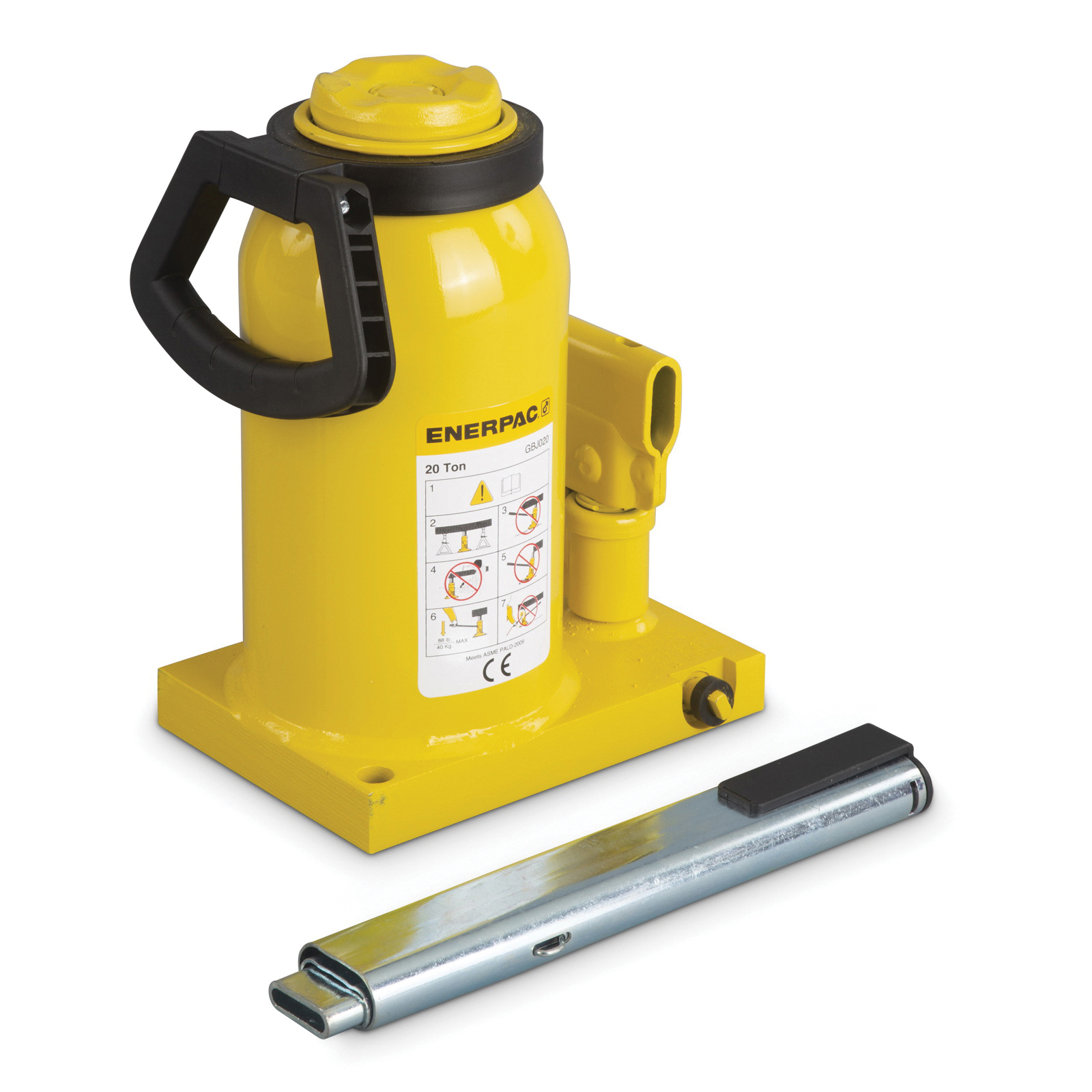 Enerpac® GBJ020A Hydraulic Bottle Jack, 22 ton Load, 9.21 in H Min, 18.07 in H Max, 5.91 in, 2.95 in L Screw