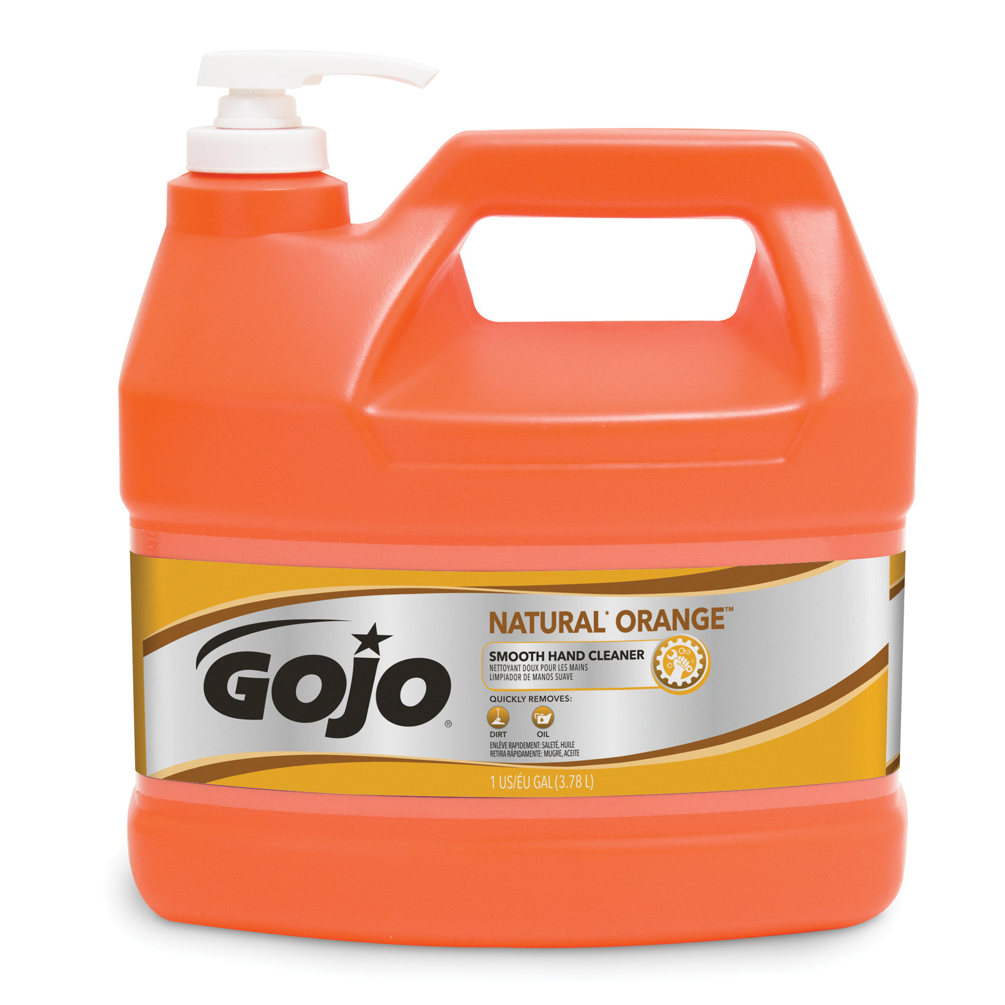 GOJO® 0945-04 NATURAL ORANGE™ Smooth Hand Cleaner, 1 gal, Pump Bottle, Lotion, Citrus, Orange