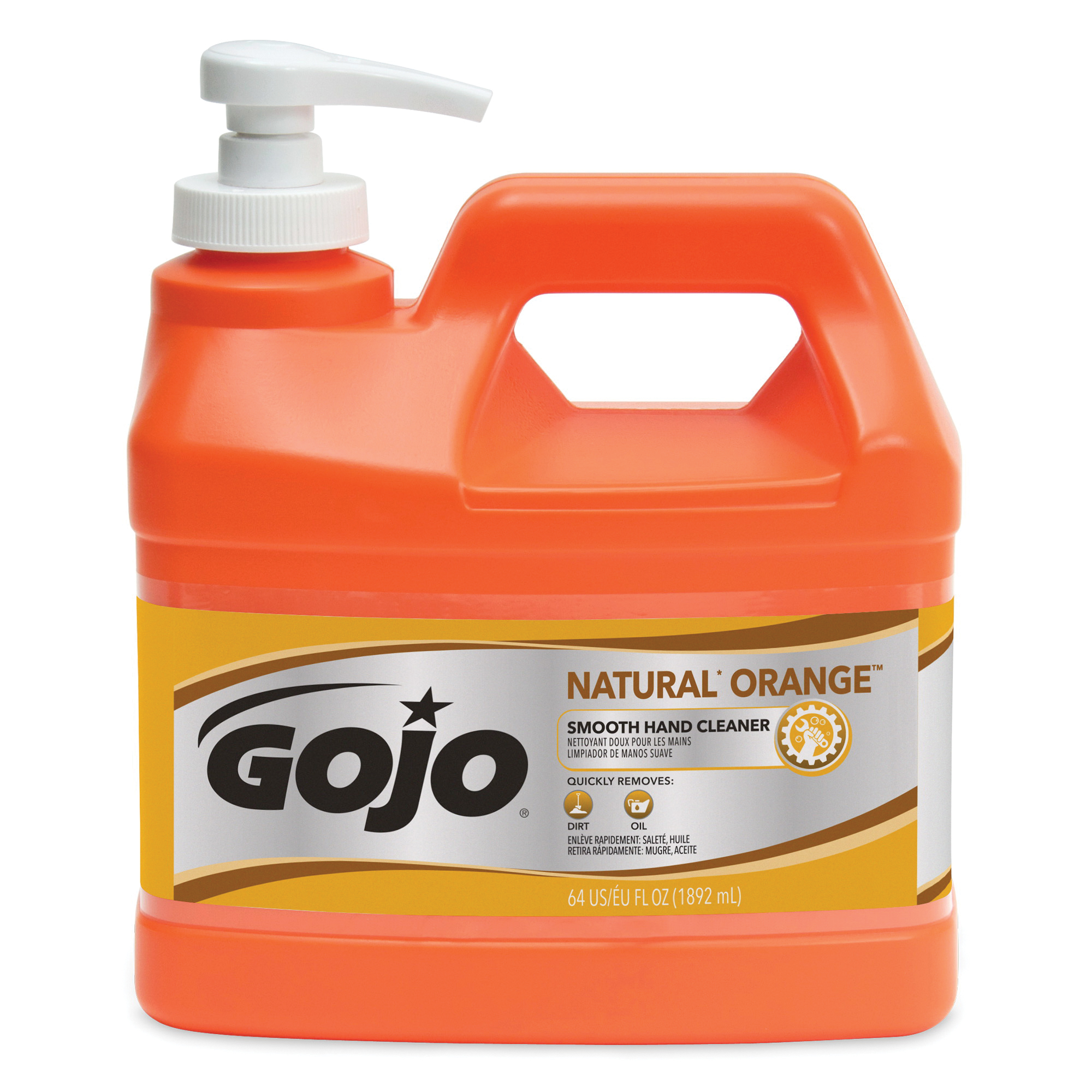 GOJO® 0948-04 NATURAL ORANGE™ Smooth Hand Cleaner, 1/2 gal, Bottle, Lotion, Citrus, Orange