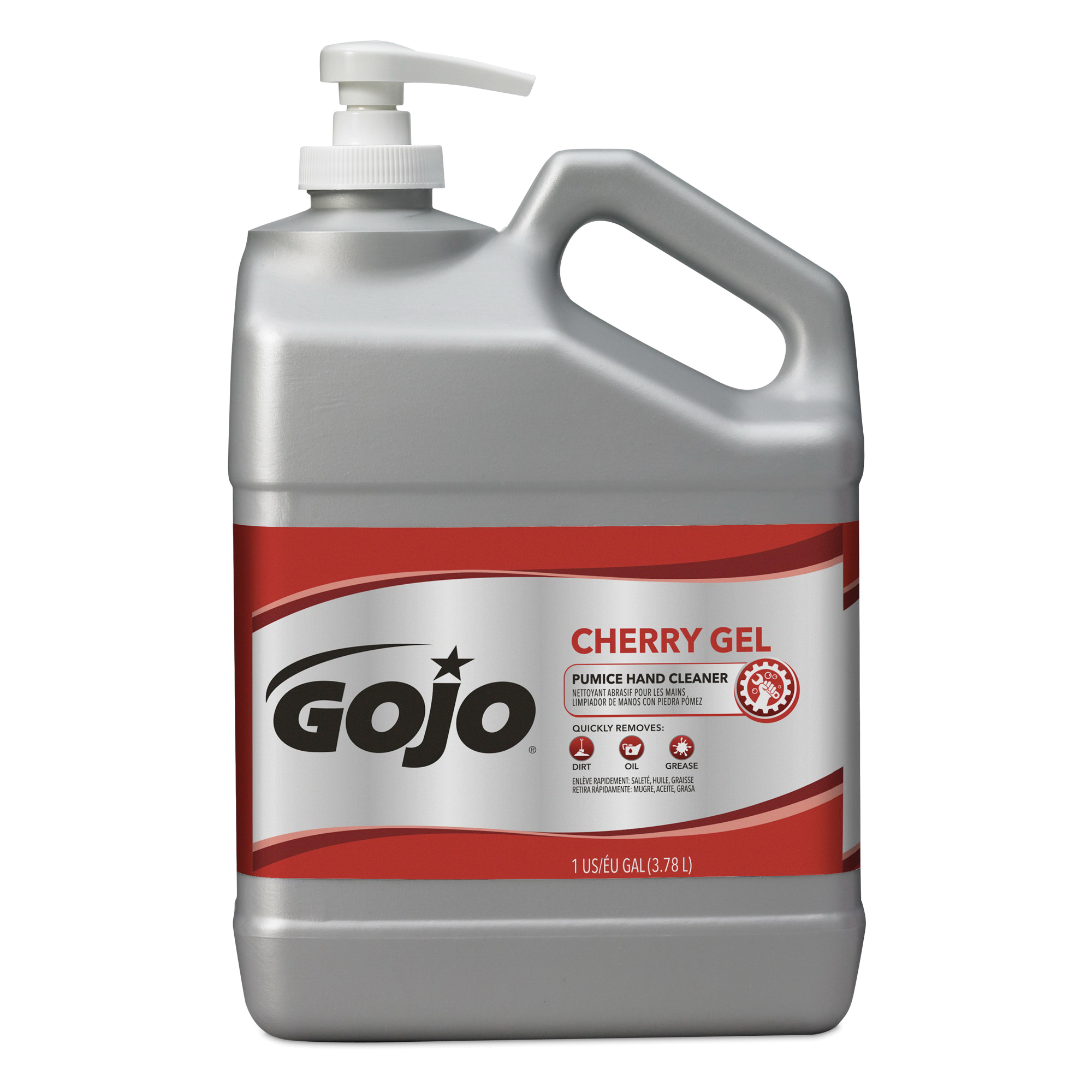 GOJO® 2358-02 Pumice Hand Cleaner With Pumice Scrubbers, 1 gal, Bottle, Gel, Cherry, Translucent Red