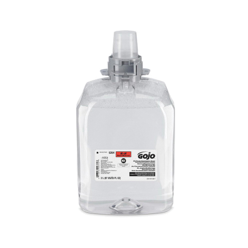 GOJO® 5264-02-CAN00 Hand Sanitizing Soap, 2000 mL Nominal, Dispenser Refill Package, Foam Form, Soapy Odor/Scent, Clear/Colorless/Light Yellow