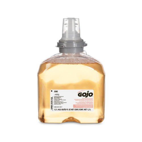 GOJO® 5362-02-CAN00 Premium Antibacterial Hand Wash, 1200 mL Nominal, Dispenser Refill Package, Foam Form, Floral/Like Fruit Odor/Scent, Amber/Clear/Translucent/Yellow Orange