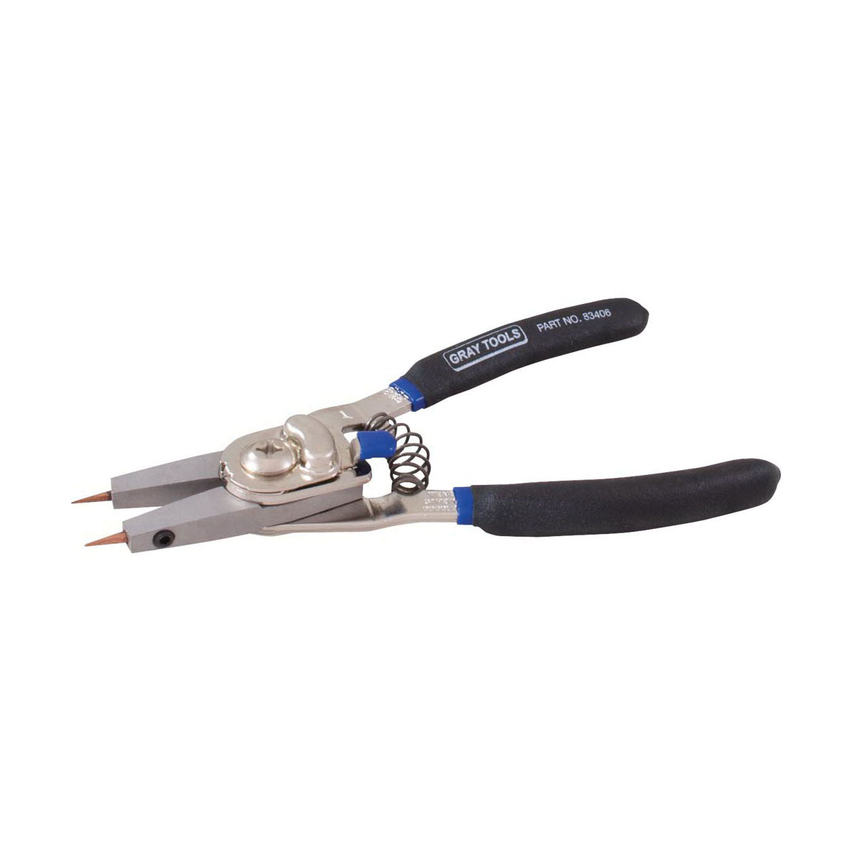 Gray Tools 83406 External/Internal Snap Ring Plier, 0.023 in, 0.036 in, 0.047 in 90 deg/Straight Tip Jaw, 6 in OAL