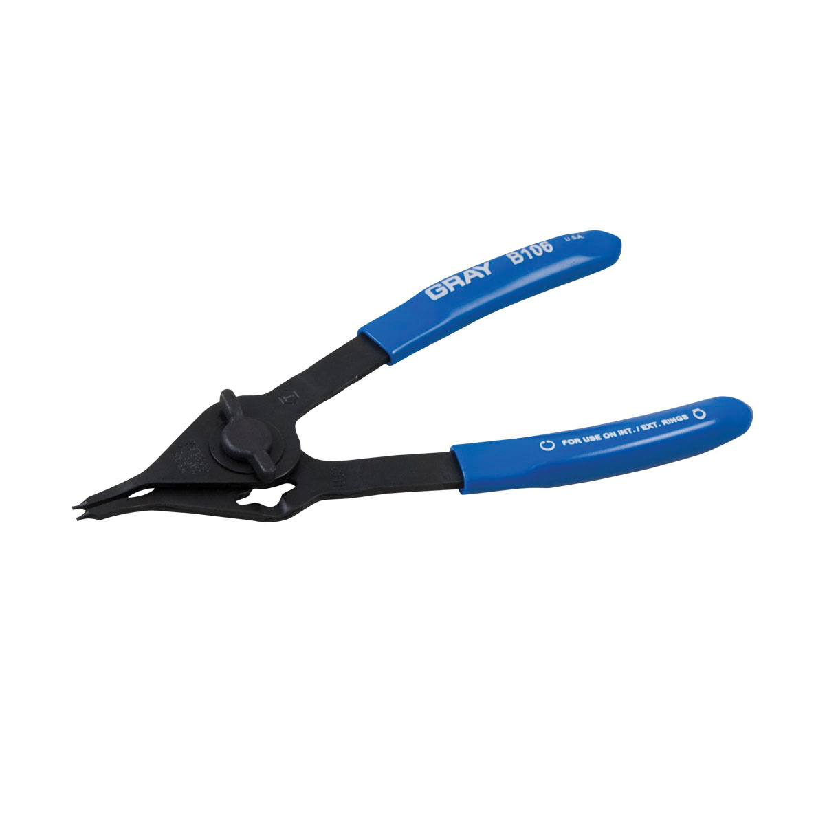 Gray Tools B106 45 deg Convertible Fixed Tip Internal/External Snap Ring Plier, 6 in OAL