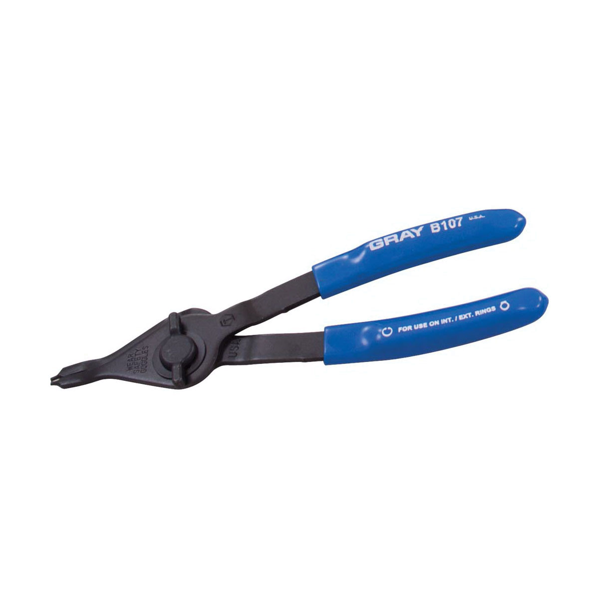 Gray Tools B107 45 deg Convertible Fixed Tip Internal/External Snap Ring Plier, 6 in OAL