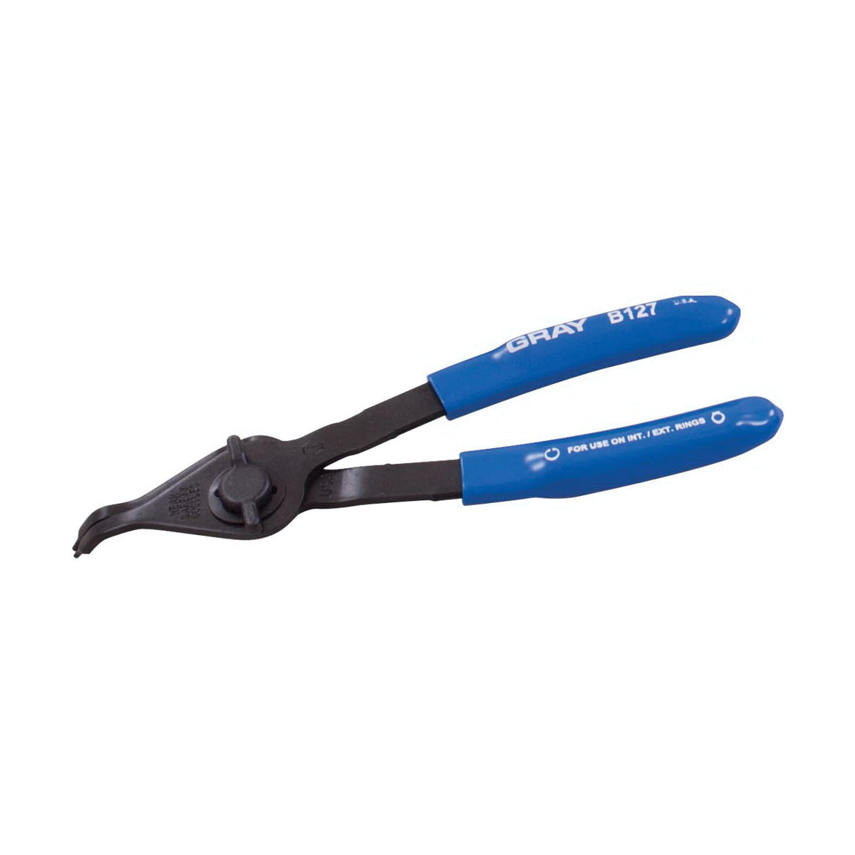 Gray Tools B127 45 deg Convertible Fixed Tip Internal/External Snap Ring Plier, 6 in OAL