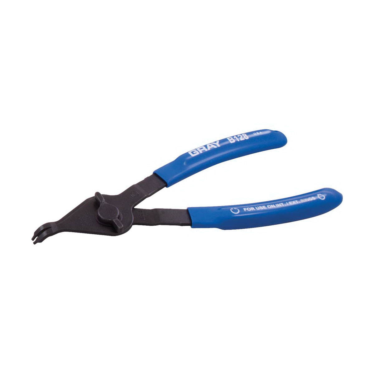 Gray Tools B128 45 deg Convertible Fixed Tip Internal/External Snap Ring Plier, 7-1/4 in OAL