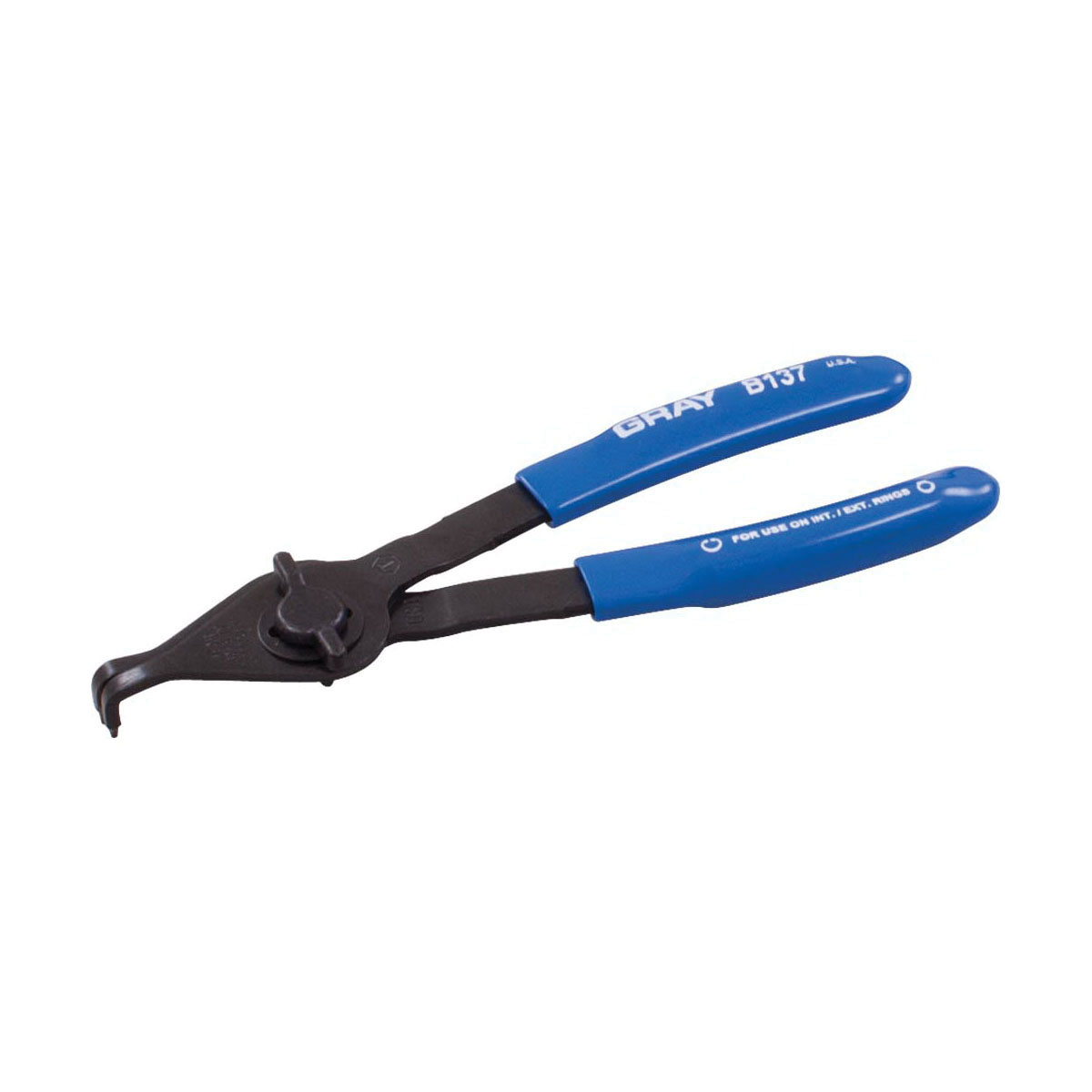Gray Tools B137 45 deg Convertible Fixed Tip Internal/External Snap Ring Plier, 6 in OAL