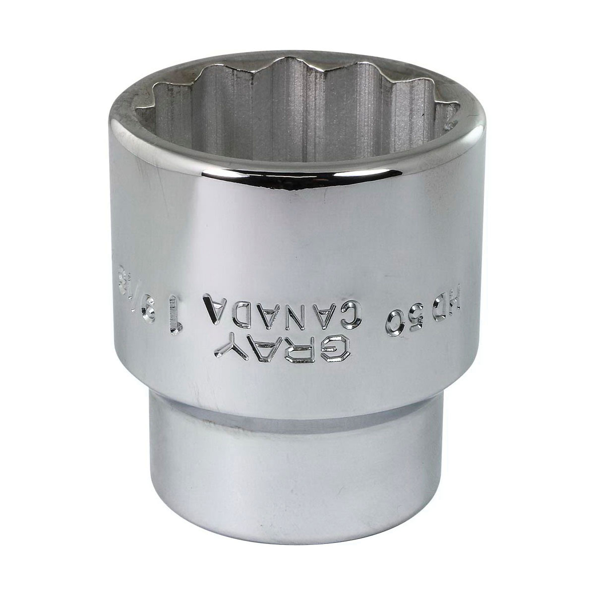 Gray Tools HD50 Standard Socket, Style 2, Imperial, 3/4 in, 1-9/16 in Hex Socket, 12 Points