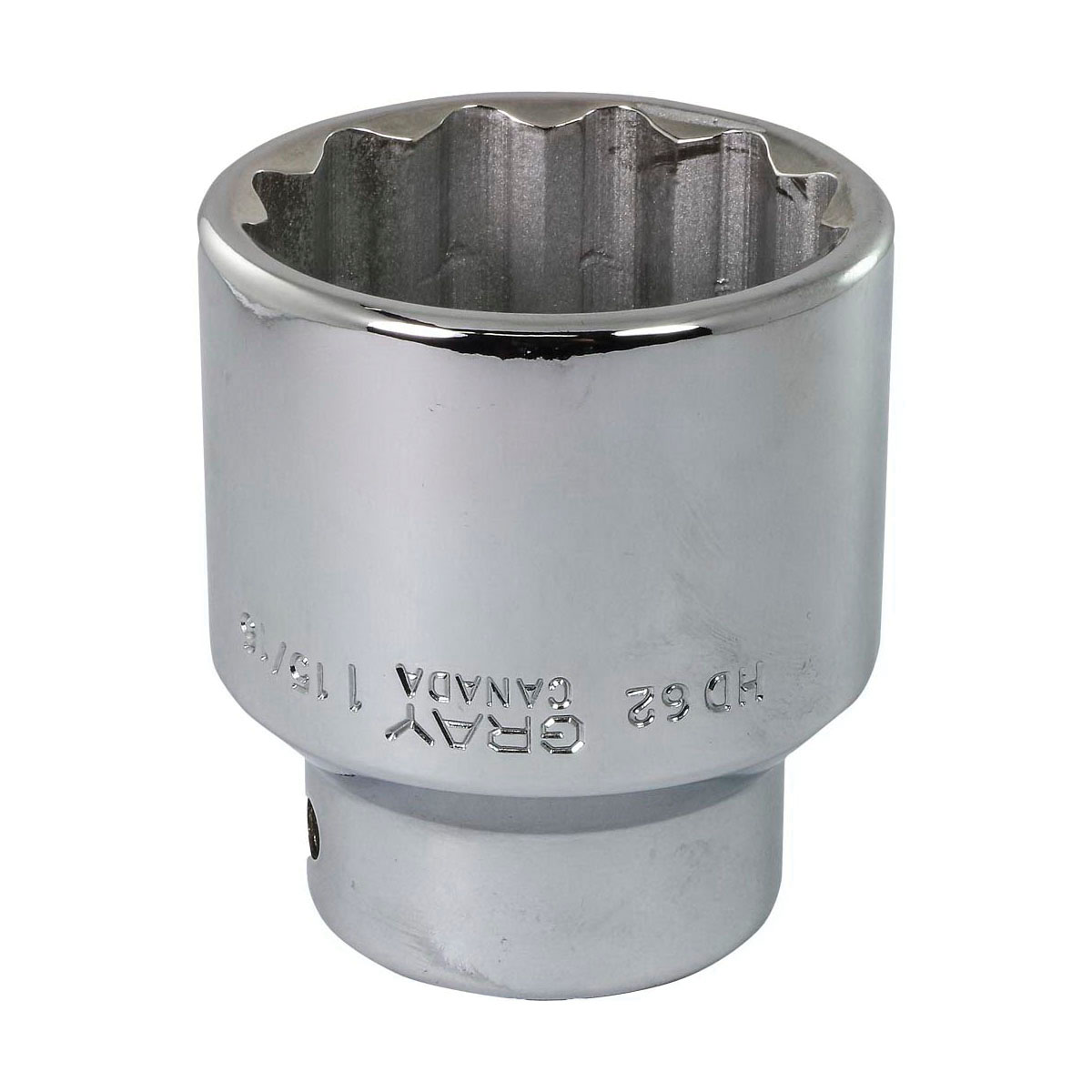 Gray Tools HD62 Standard Socket, Style 2, Imperial, 3/4 in, 1-15/16 in Hex Socket, 12 Points