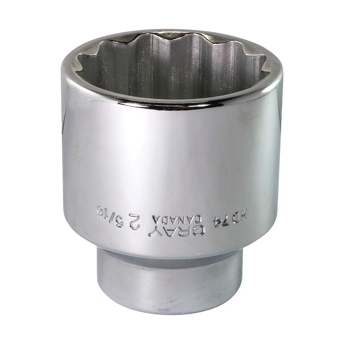Gray Tools HD74 Standard Socket, Style 2, Imperial, 3/4 in, 2-5/16 in Hex Socket, 12 Points