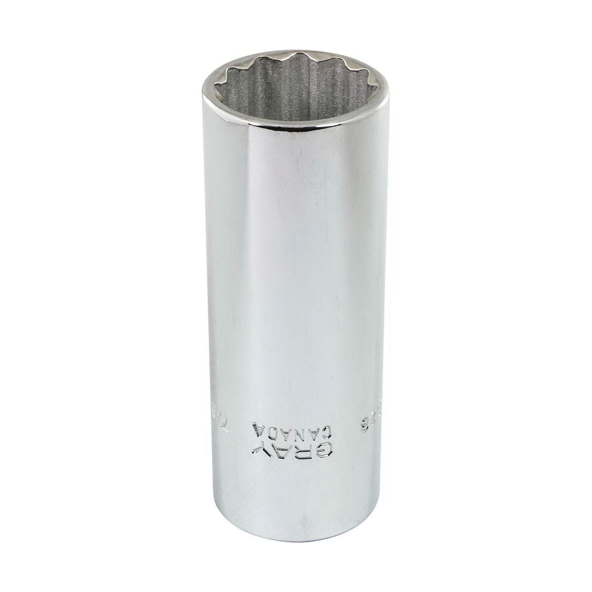 Gray Tools LD28 Deep Socket, Imperial, 1/2 in Square Drive, 7/8 in Hex Socket, 12 Points