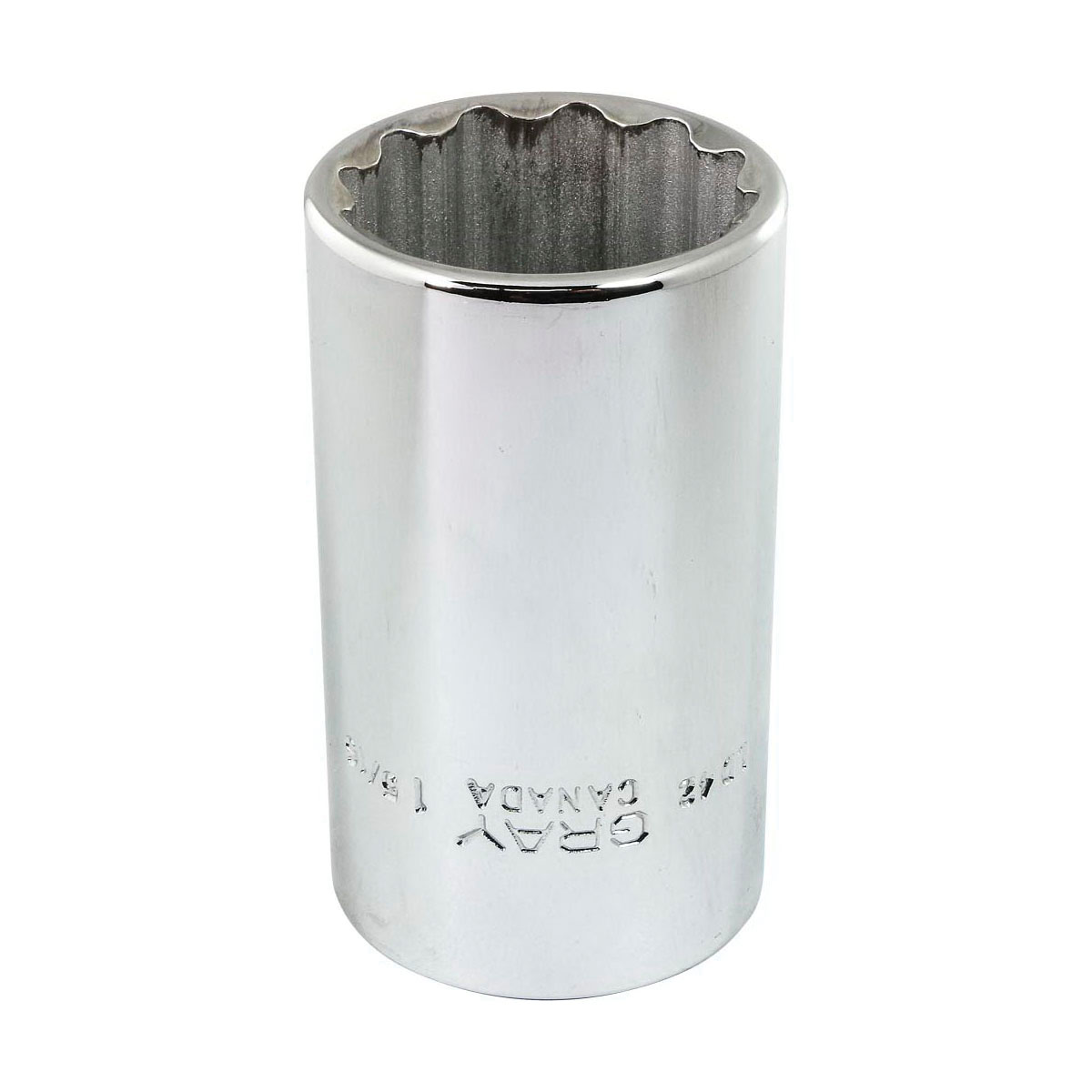Gray Tools LD42 Deep Socket, Imperial, 1/2 in Square Drive, 1-5/16 in Hex Socket, 12 Points