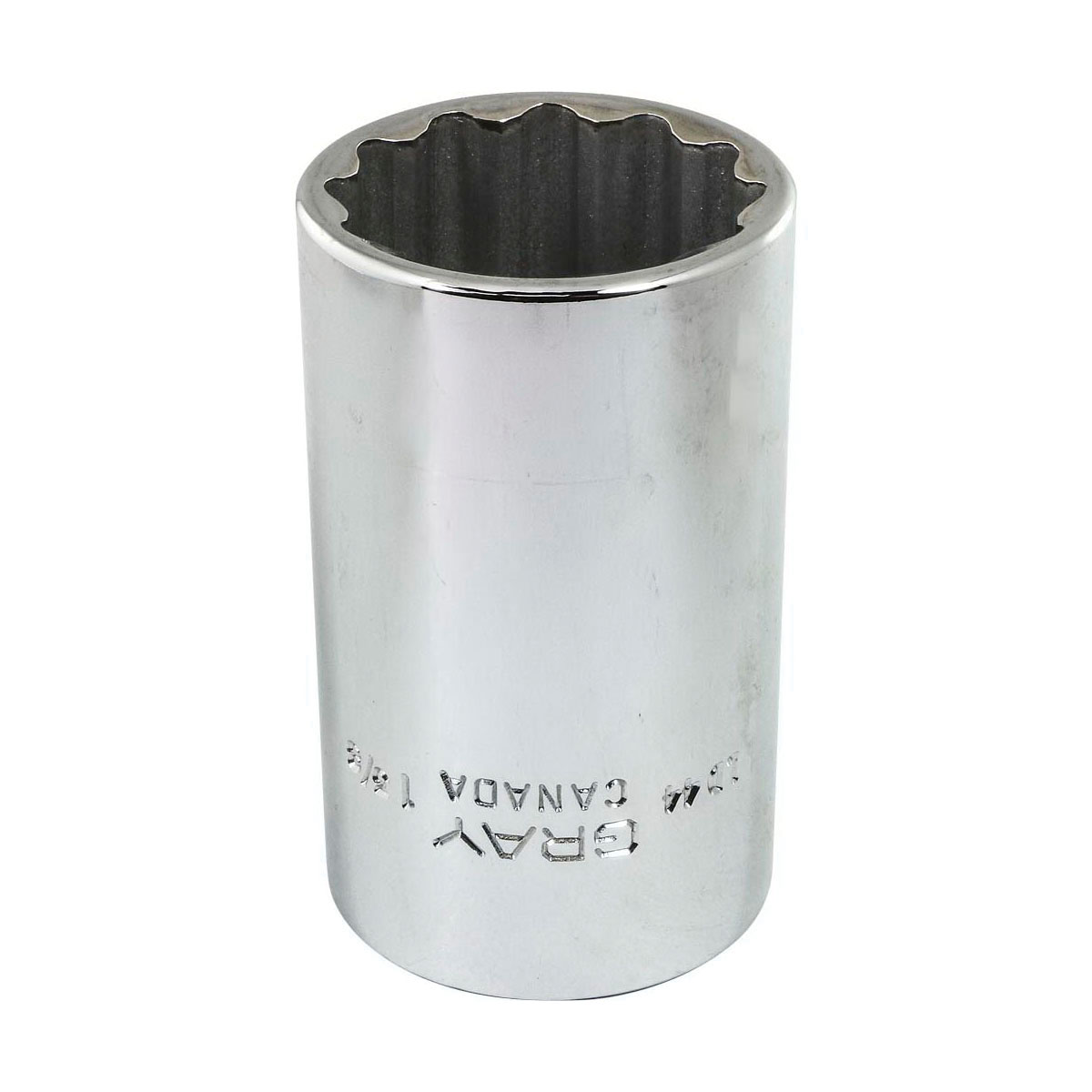 Gray Tools LD44 Deep Socket, Imperial, 1/2 in Square Drive, 1-3/8 in Hex Socket, 12 Points