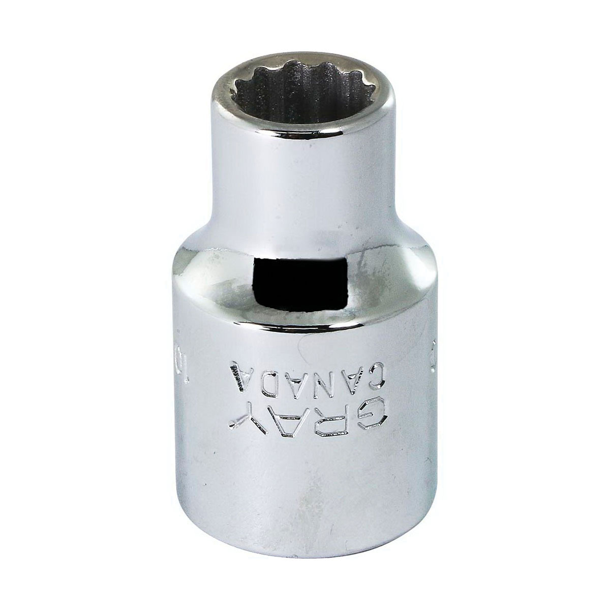 Gray Tools M1210 Standard Socket, Metric, 1/2 in, 10 mm Hex Socket, 12 Points
