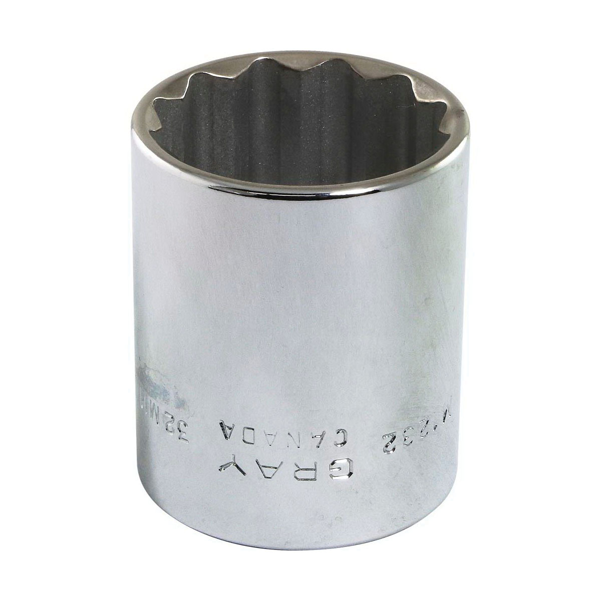 Gray Tools M1232 Standard Socket, Metric, 1/2 in, 32 mm Hex Socket, 12 Points