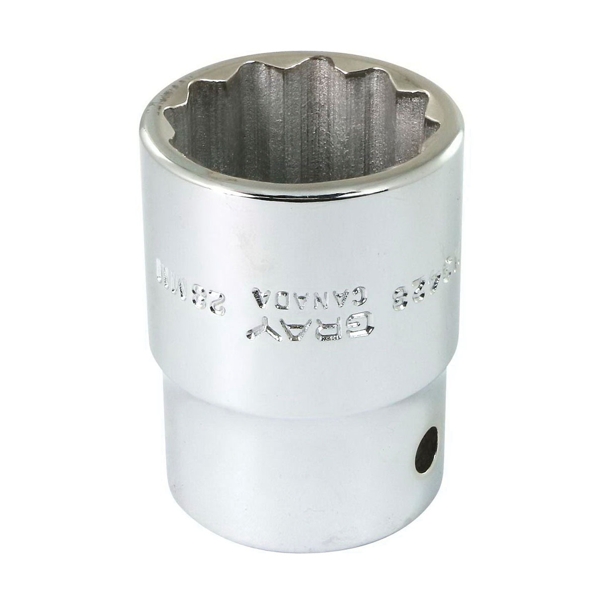 Gray Tools M3428 Standard Socket, Metric, 3/4 in, 28 mm Hex Socket, 12 Points