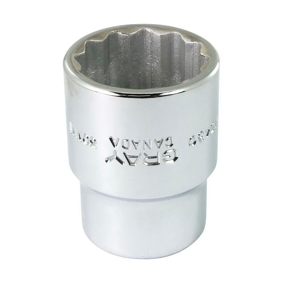 Gray Tools M3430 Standard Socket, Metric, 3/4 in, 30 mm Hex Socket, 12 Points