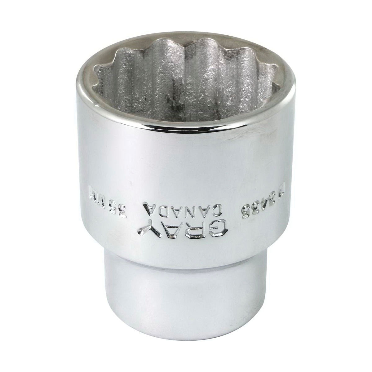 Gray Tools M3435 Standard Socket, Metric, 3/4 in, 35 mm Hex Socket, 12 Points