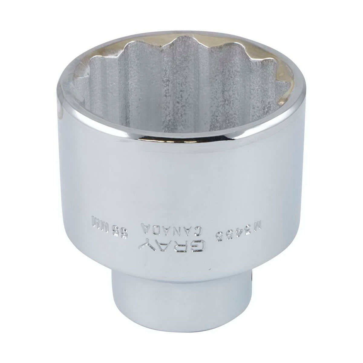 Gray Tools M3455 Standard Socket, Metric, 3/4 in, 55 mm Hex Socket, 12 Points