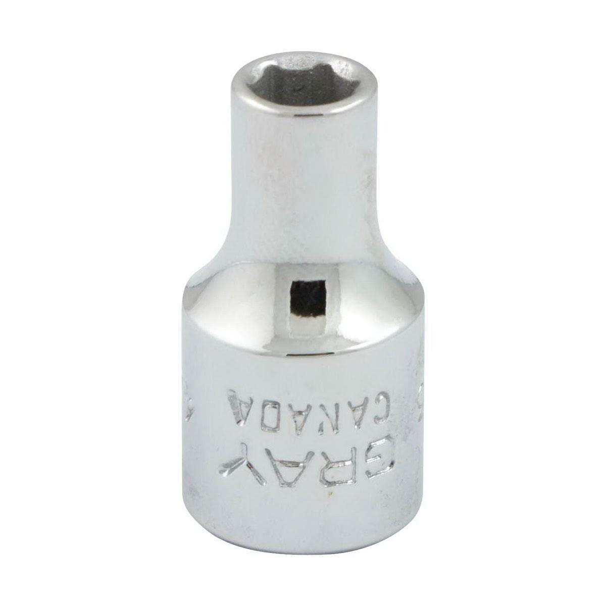 Gray Tools M604.5 Standard Socket, Metric, 1/4 in, 4.5 mm Hex Socket, 6 Points