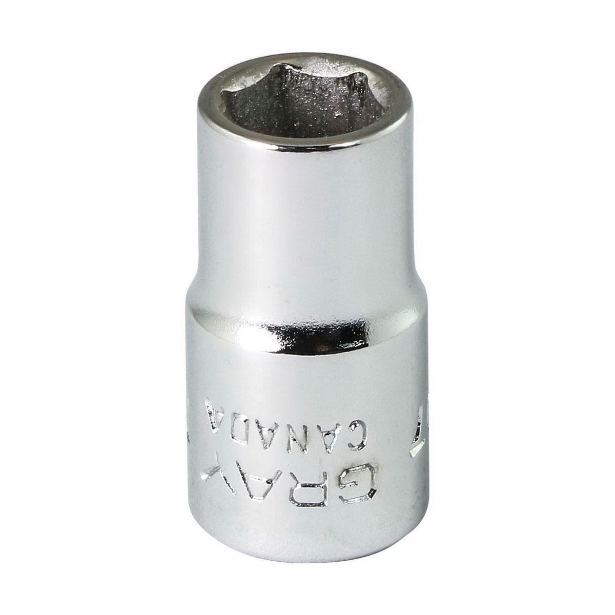 Gray Tools M607 Standard Socket, Metric, 1/4 in, 7 mm Hex Socket, 6 Points