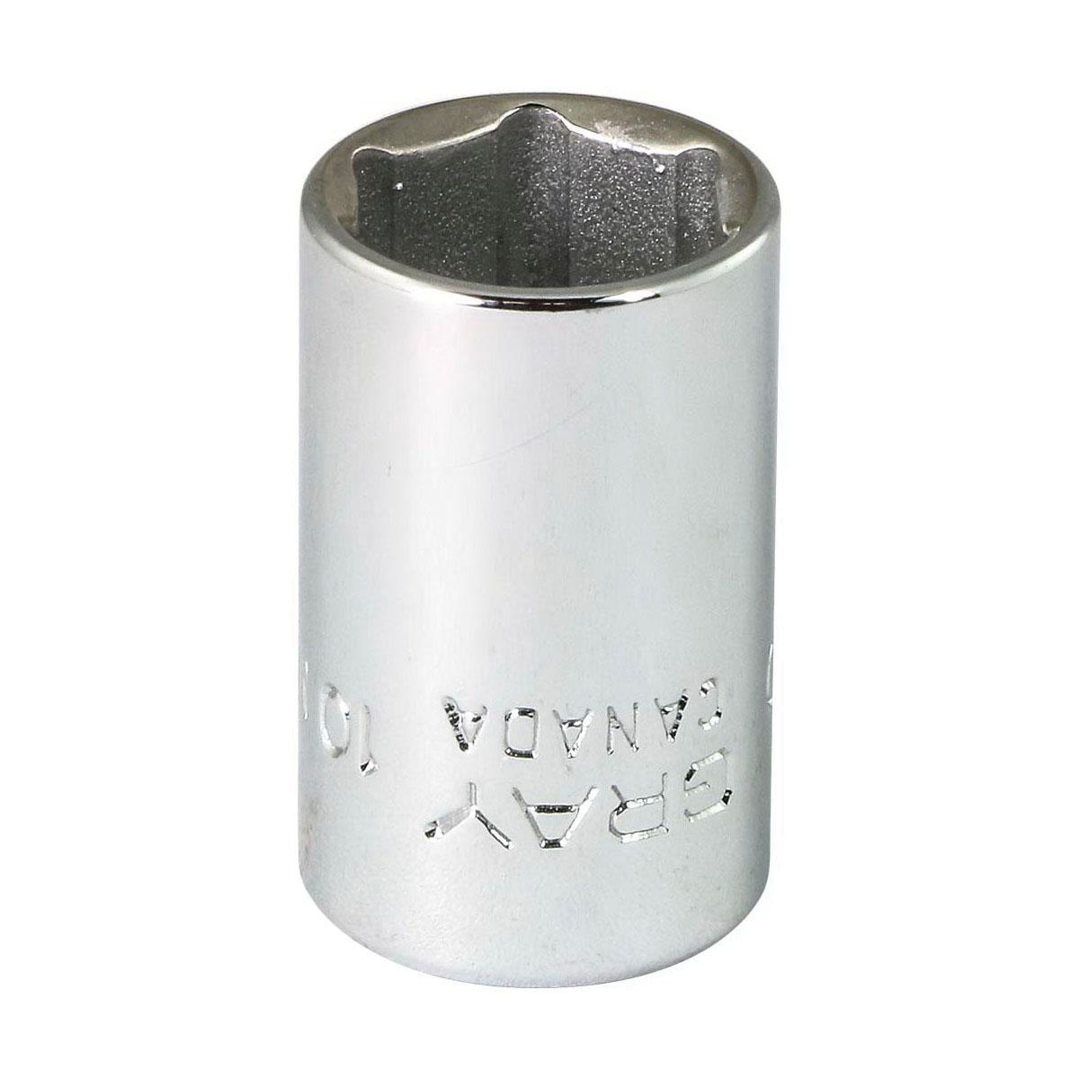 Gray Tools M610 Standard Socket, Metric, 1/4 in, 10 mm Hex Socket, 6 Points