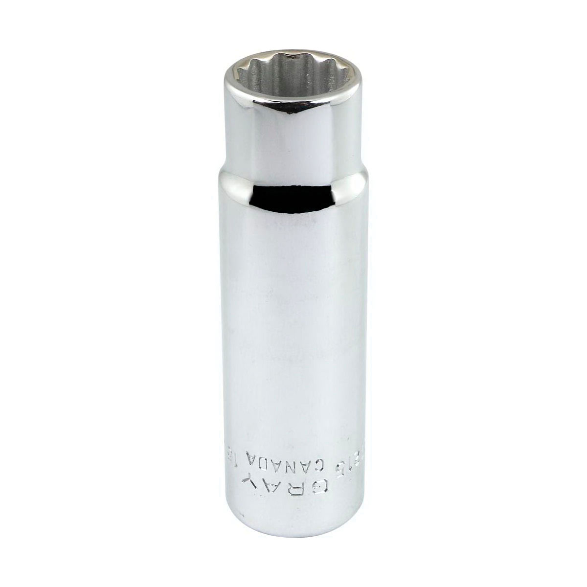 Gray Tools MD1215 Deep Socket, Metric, 1/2 in, 15 mm Hex Socket, 12 Points