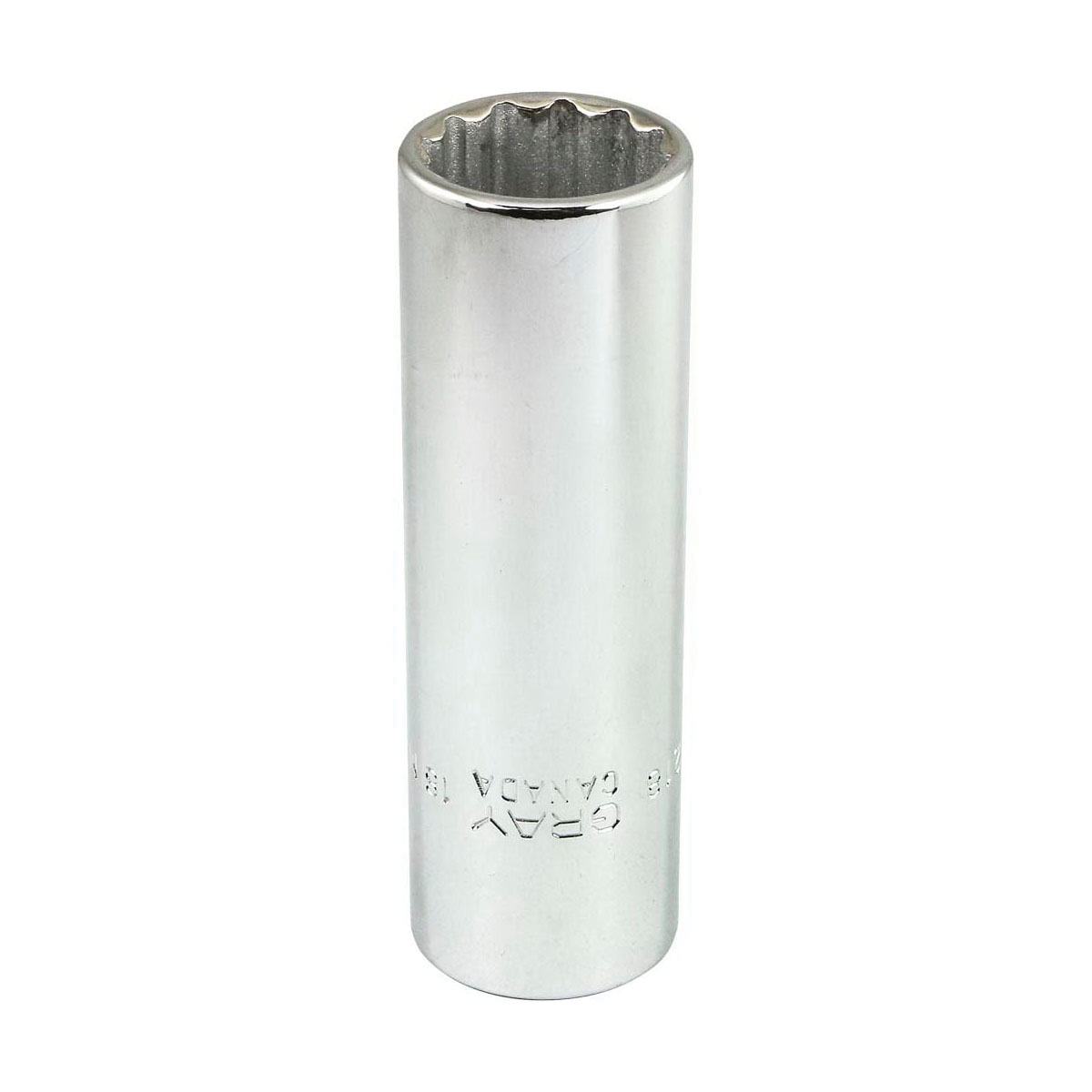 Gray Tools MD1218 Deep Socket, Metric, 1/2 in, 18 mm Hex Socket, 12 Points