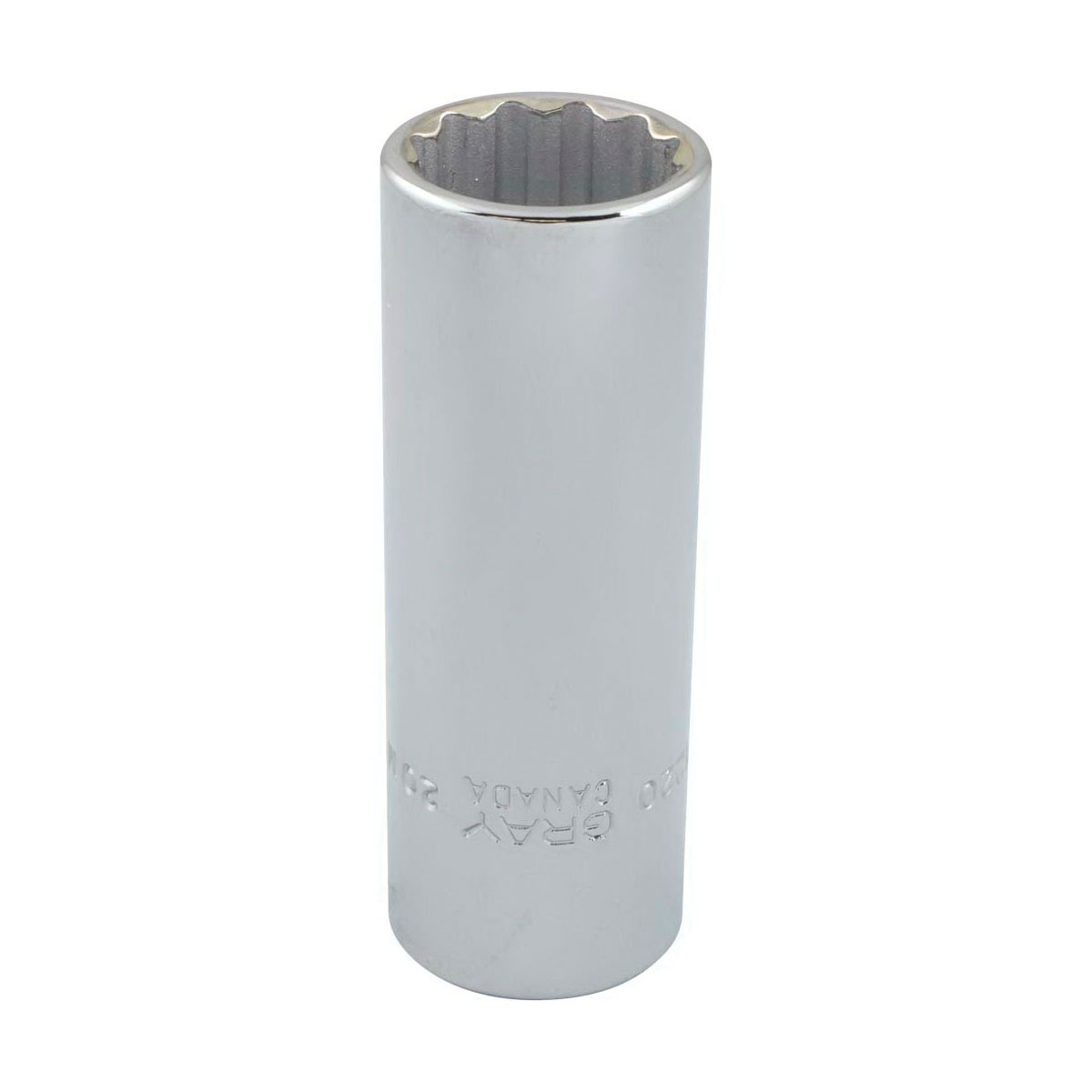 Gray Tools MD1220 Deep Socket, Metric, 1/2 in, 20 mm Hex Socket, 12 Points