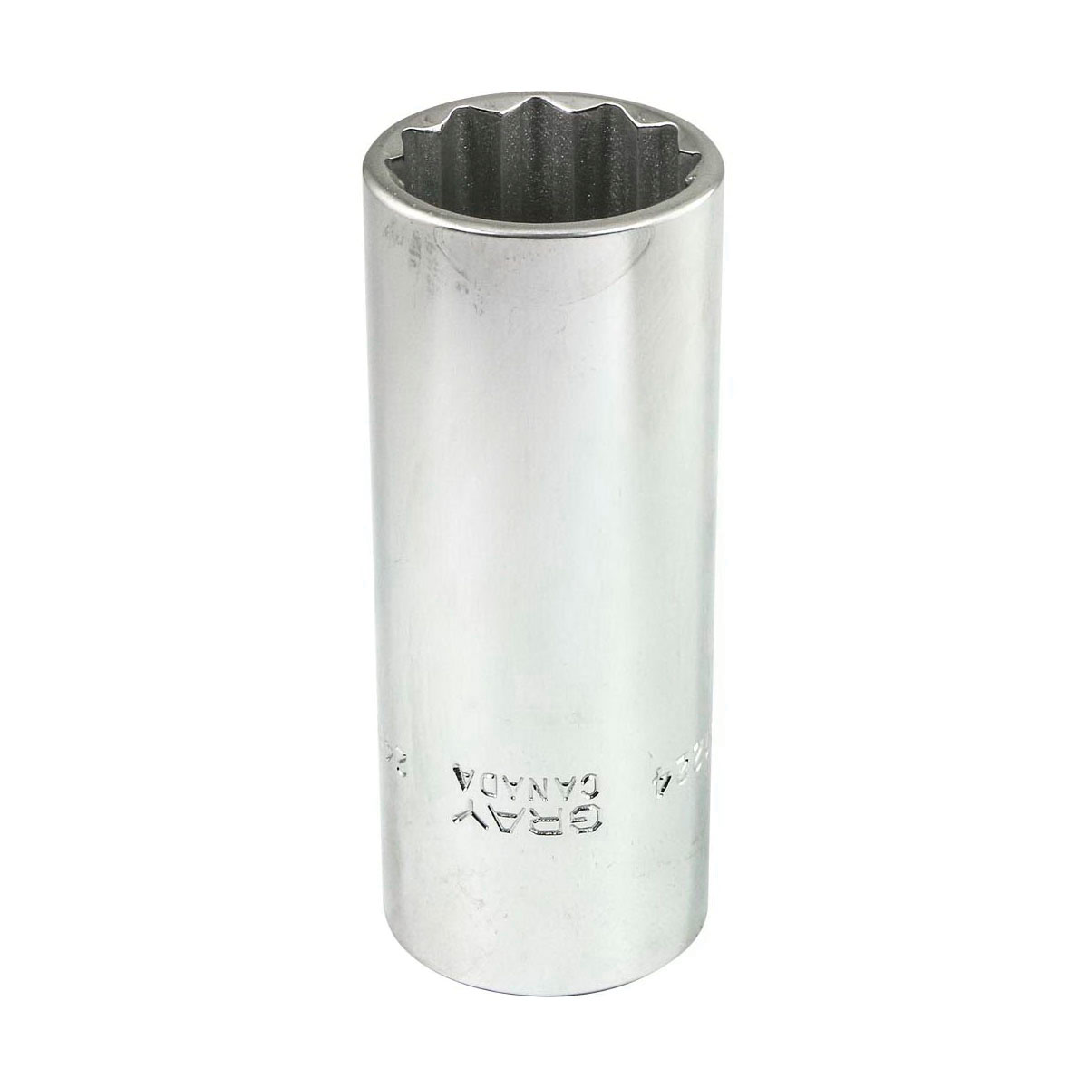 Gray Tools MD1224 Deep Socket, Metric, 1/2 in, 24 mm Hex Socket, 12 Points