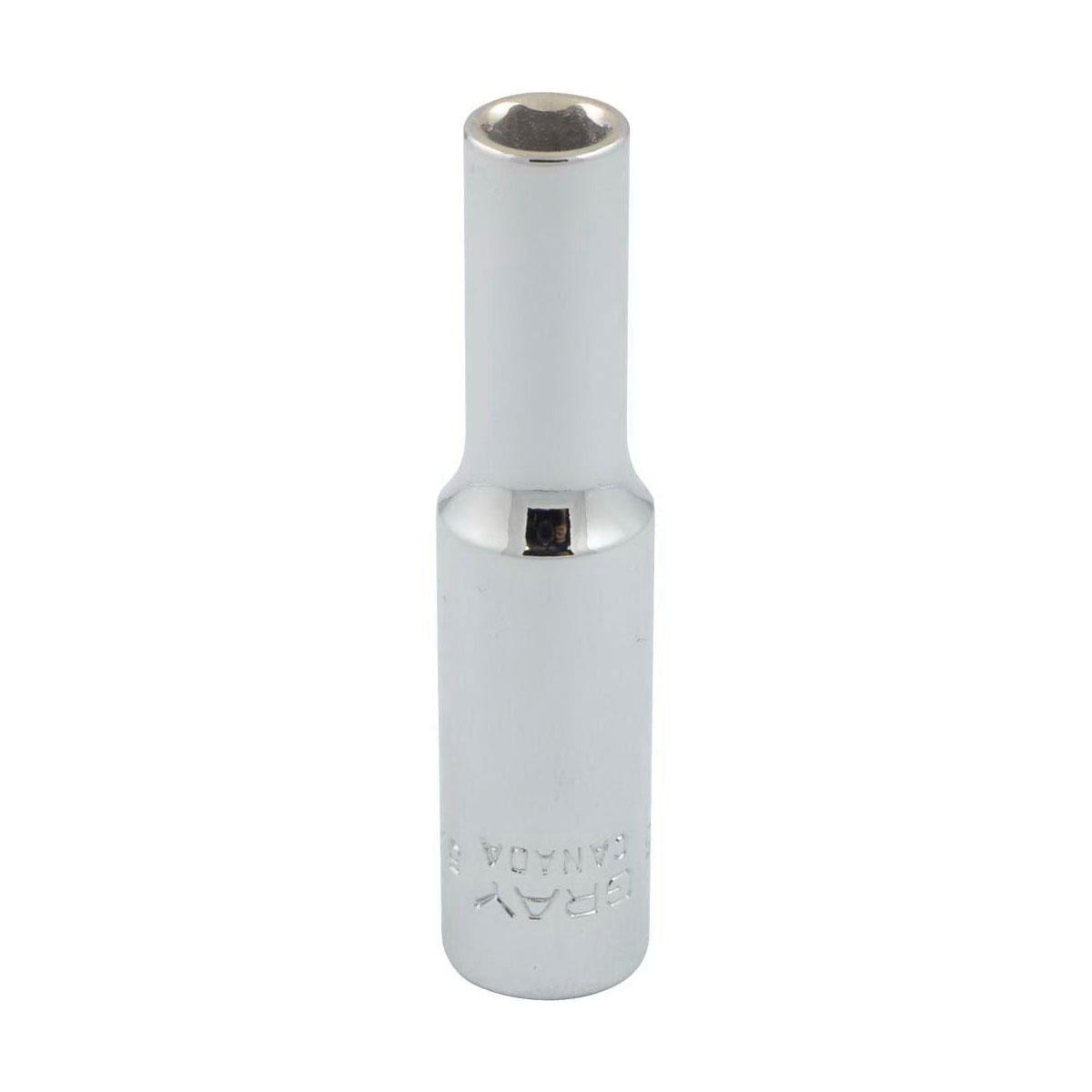 Gray Tools ML605 Deep Socket, Metric, 1/4 in, 5 mm Hex Socket, 6 Points