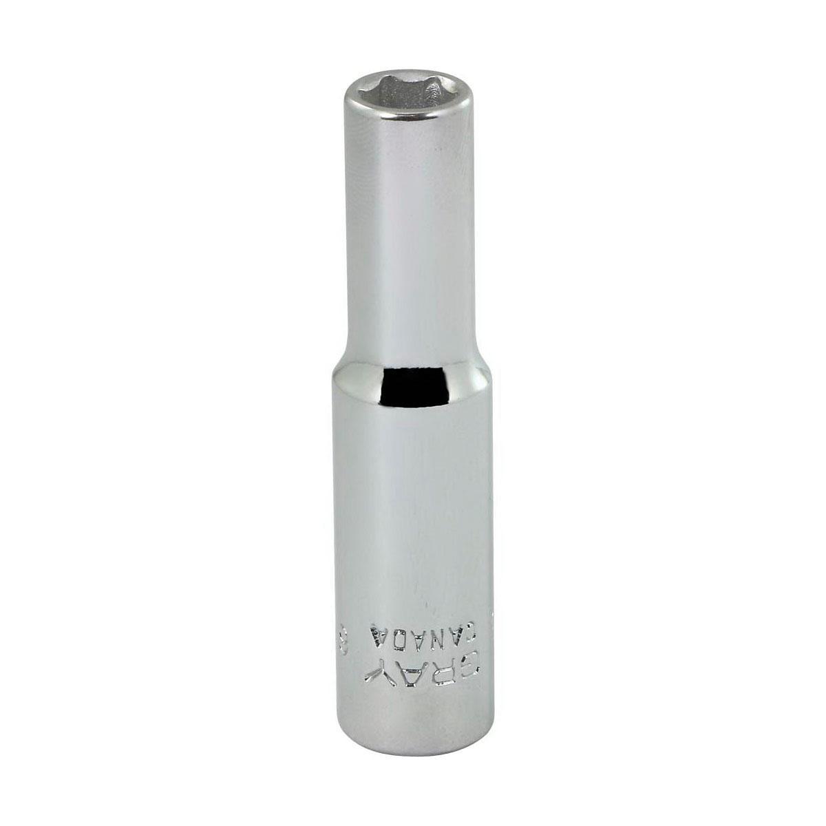 Gray Tools ML606 Deep Socket, Metric, 1/4 in, 6 mm Hex Socket, 6 Points