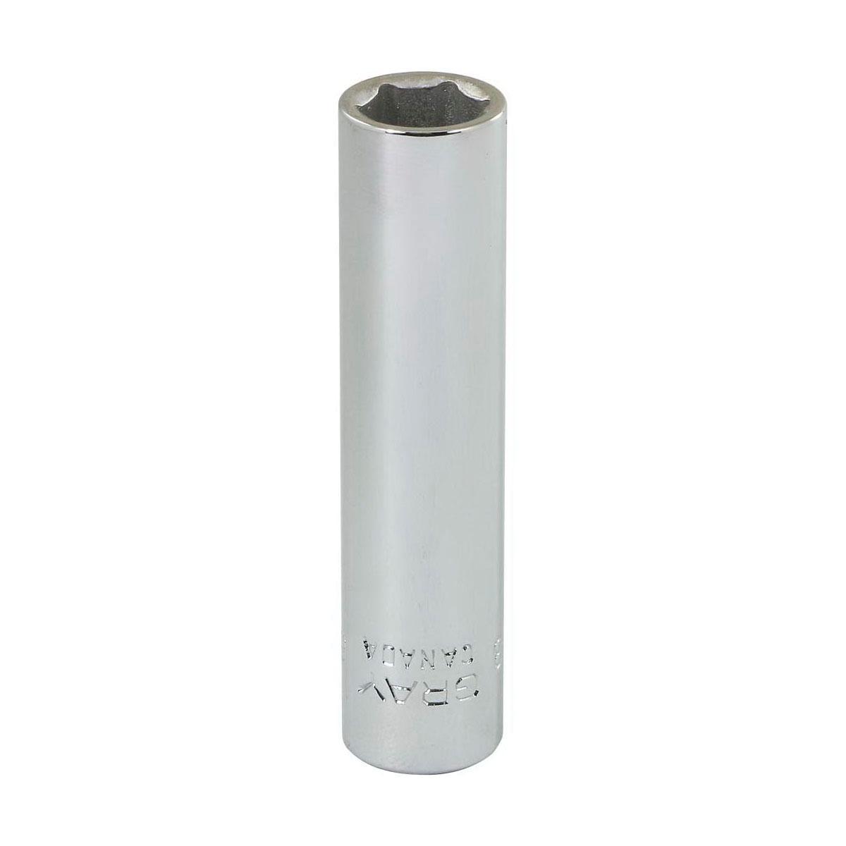 Gray Tools ML608 Deep Socket, Metric, 1/4 in, 8 mm Hex Socket, 6 Points