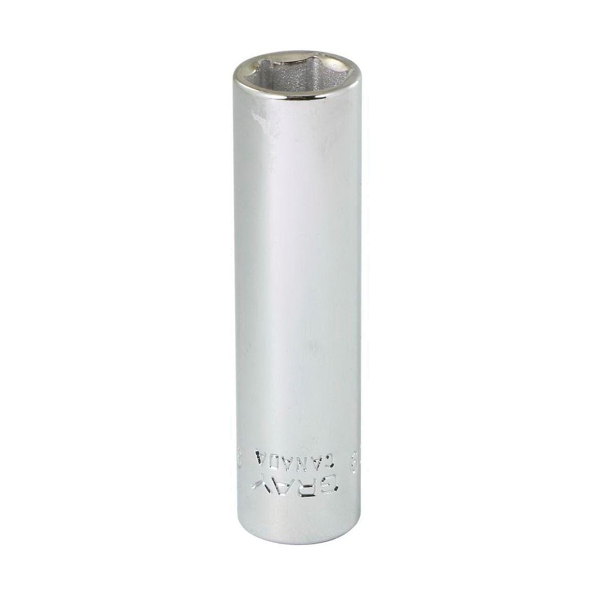 Gray Tools ML609 Deep Socket, Metric, 1/4 in, 9 mm Hex Socket, 6 Points
