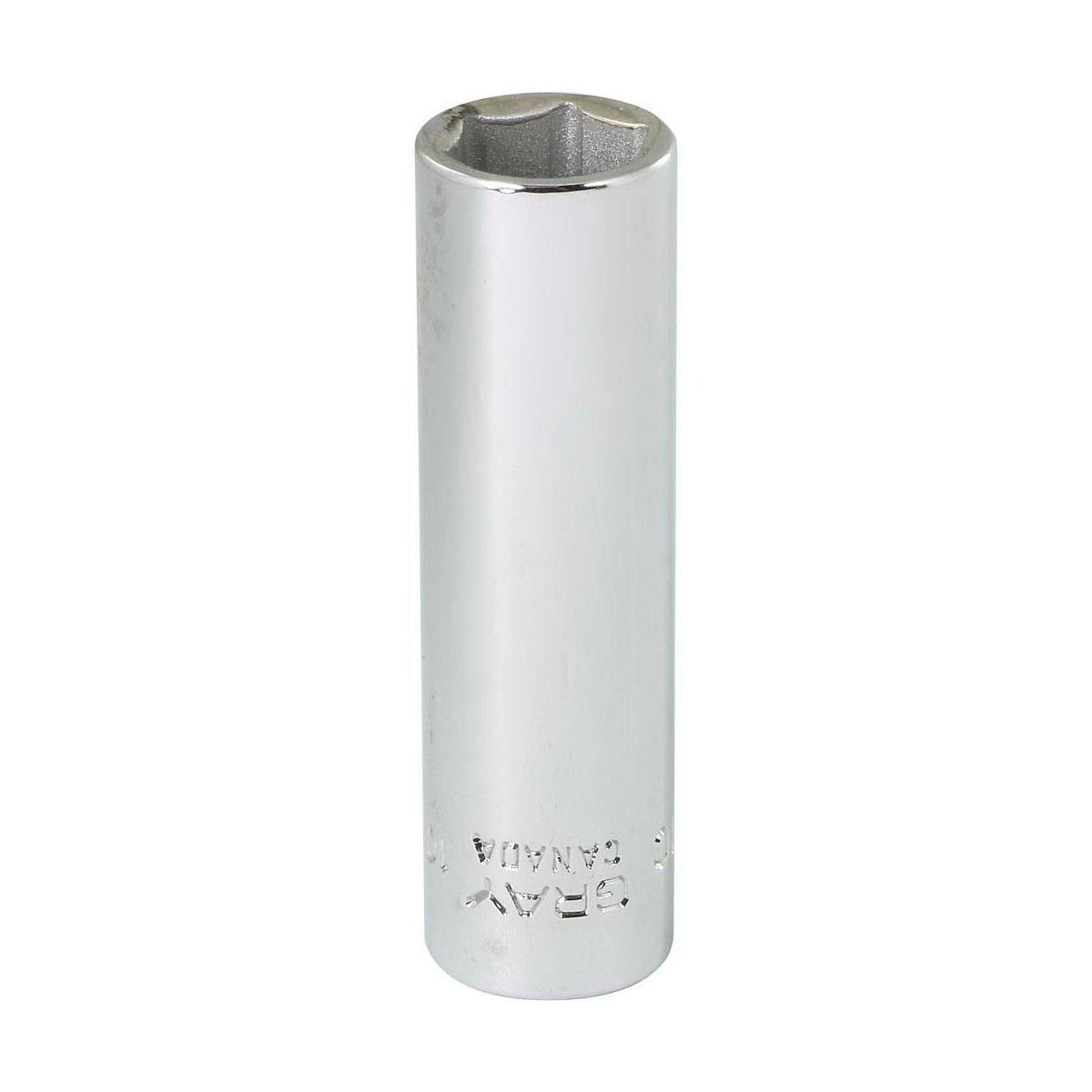 Gray Tools ML610 Deep Socket, Metric, 1/4 in, 10 mm Hex Socket, 6 Points